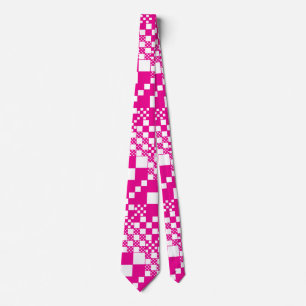 Checked, Checks in Magenta and White Tie