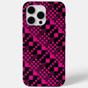 Checked, Checks - Magenta and Black iPhone 15 Pro Max Case