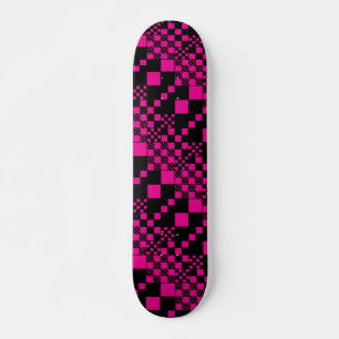 Checked, Checks - Magenta and Black Skateboard