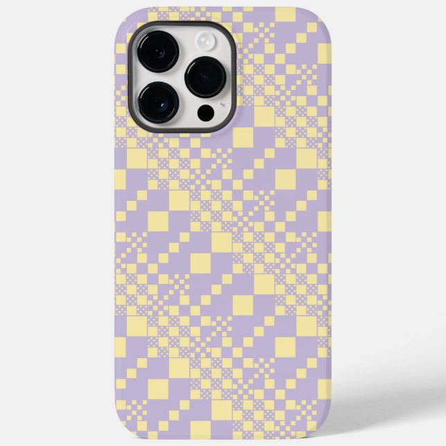 Checked, Checks - Pastel Yellow and Purple Case-Mate iPhone Case (Back)