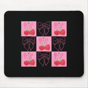 Checked Cherry Coquette Love You Cherry Much Mouse Pad