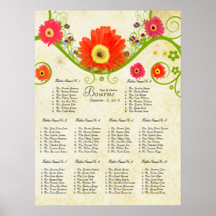 Checked Gerber Daisy Seating Chart 10 Tables