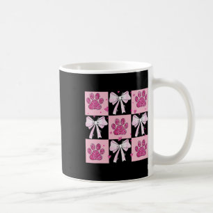 Checked Paw Dog Valentine Coquette  Coffee Mug