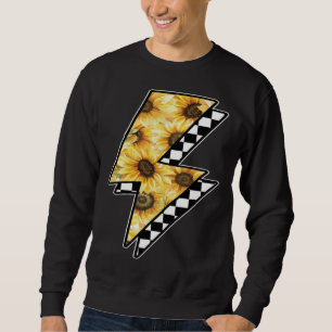 Checked Sunflower Lightning Chess Board Sweatshirt