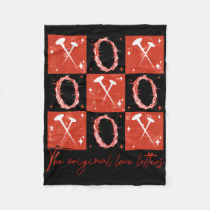 Checked Valentine Xoxo The Original Love Letters Fleece Blanket
