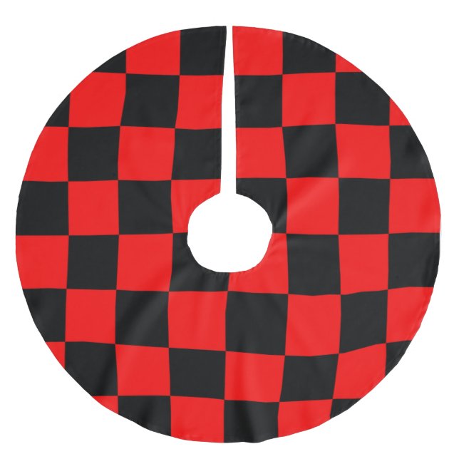 CHECKERBOARD BRUSHED POLYESTER TREE SKIRT (Front)