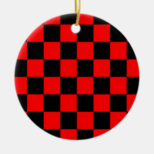 CHECKERBOARD CERAMIC ORNAMENT