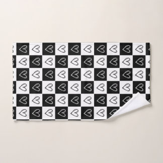 Checkerboard Hearts Bath Towel Set