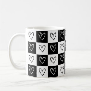 Checkerboard Hearts Coffee Mug