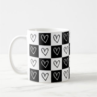 Checkerboard Hearts Coffee Mug