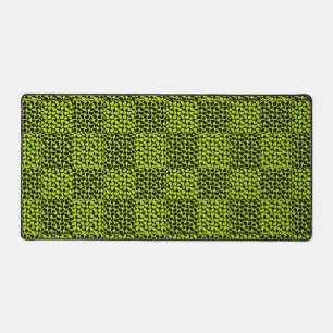 Checkerboard hearts pattern in Lime Green Desk Mat