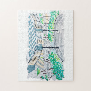 Checkerboard Kiosk Park View Jigsaw Puzzle