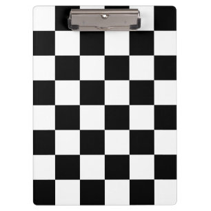 Checkerboard pattern black and white clipboard