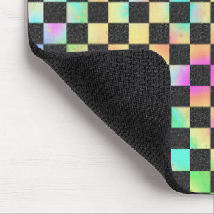 Checkerboard Pattern In 80's Colors Mouse Pad