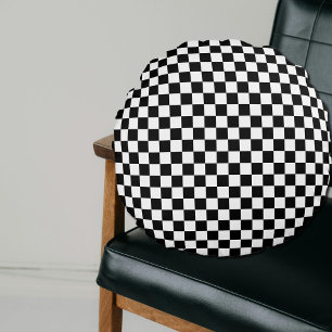 checkerboard pattern round cushion