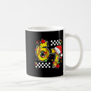 Checkered 67 Softball Santa Hat Christmas Six Seve Coffee Mug