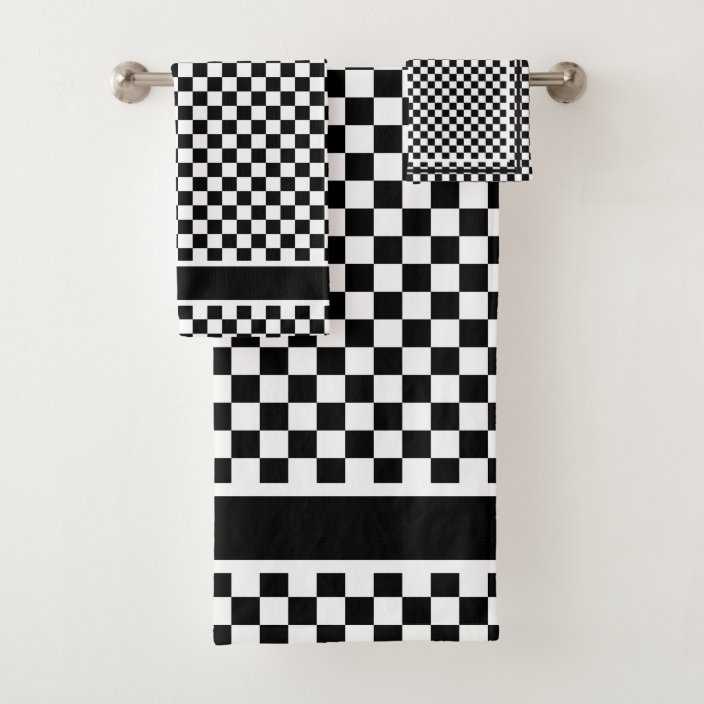 Checkered Bath Towel Set
