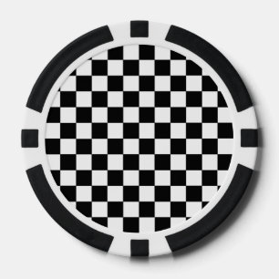 Checkered Black and White Poker Chips