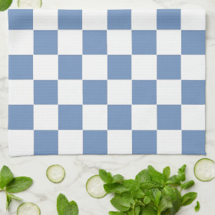 Checkered Blue/Gray and White Tea Towel