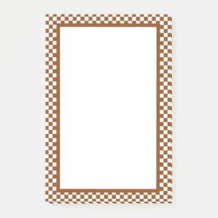 Checkered Brown and White  Post-it Notes