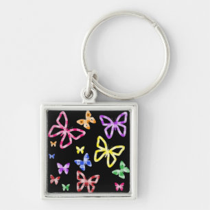 CHECKERED BUTTERFLIES KEY RING