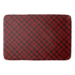 Checkered Christmas Red Buffalo Plaid Bath Mat