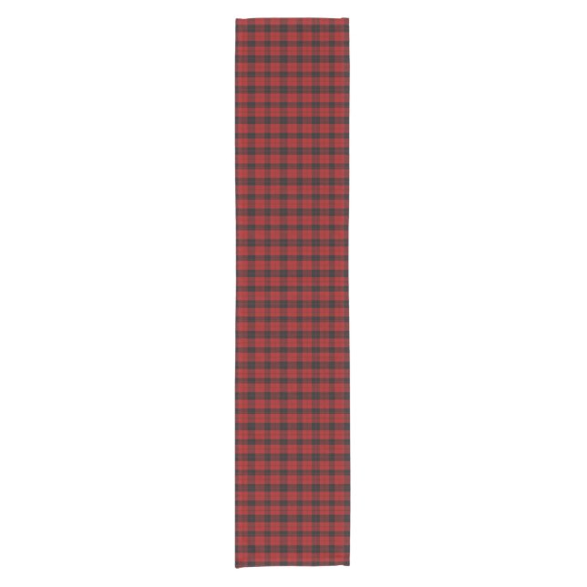 Checkered Christmas Red Buffalo Plaid Short Table Runner (Front)