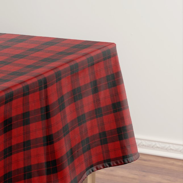 Checkered Christmas Red Buffalo Plaid Tablecloth (In Situ)