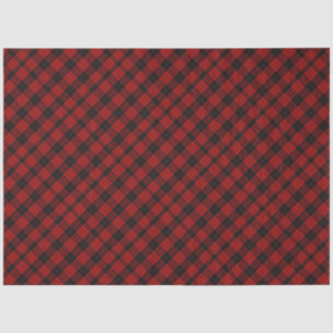 Checkered Christmas Red Buffalo Plaid Tissue Paper