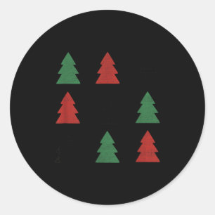 Checkered Christmas Tree Graphic Crewneck Swea Fun Classic Round Sticker