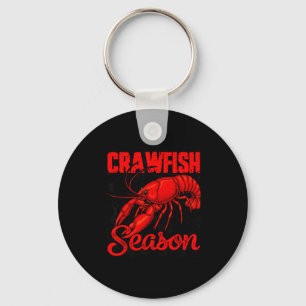Checkered Crawfish Season Boil Lobster Design Key Ring