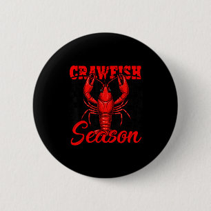 Checkered crawfish season crawfish boil lobster 6 cm round badge