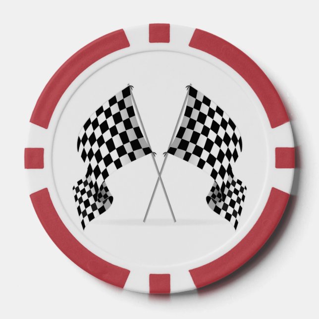 Checkered Flag Design Poker Chips (Front)