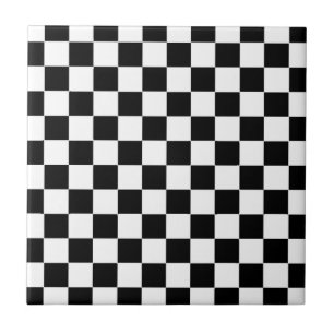 Checkered Flag Racing Chess Checkers Chessboard Ceramic Tile