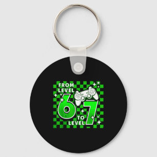 Checkered from level 6 to 7-7th birthday boy kids key ring