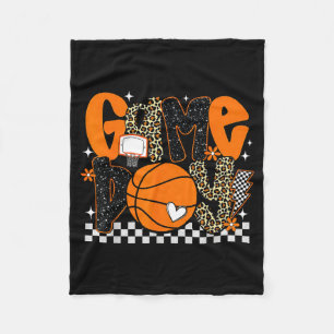 Checkered Game Day Basketball Srts Lover Men Women Fleece Blanket