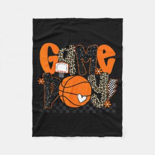Checkered Game Day Basketball Srts Lover Men Women Fleece Blanket