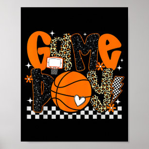 Checkered Game Day Basketball Srts Lover Men Women Poster
