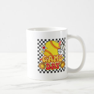 Checkered Game Day Cute Coquette Bow Softll Women Coffee Mug