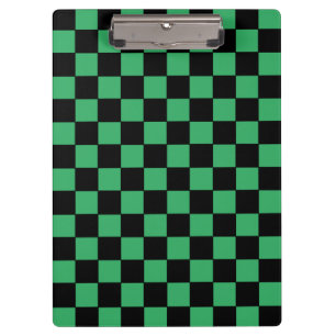 Checkered Green and Black Clipboard