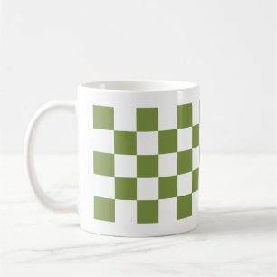 Checkered Green and White Color  Coffee Mug