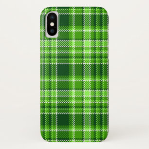 Checkered Green Color Pattern iPhone X Case