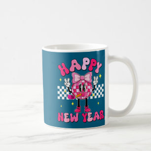 Checkered Happy New Year 2026 Disco Ball New Year  Coffee Mug