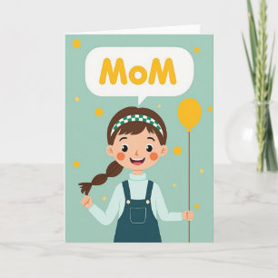 Checkered Headband Mom Card