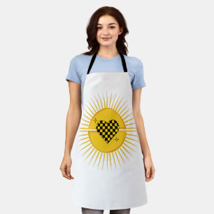 Checkered Heart of the Golden Sun Apron