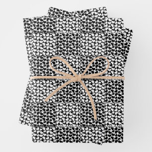 Checkered Love in Black and White Wrapping Paper Sheet