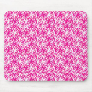 Checkered Love in Magenta and White Mouse Pad