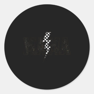 Checkered Mama Black White Funny Mothers Day Classic Round Sticker