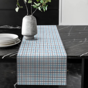 Checkered Navy Table Runner for Kitchen or Party