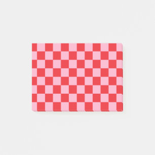 Checkered Pink and Red Post-it Notes